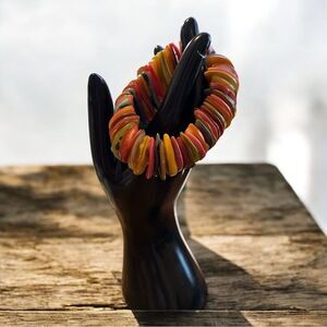 Vintage Multi Colored Dyed Mother of Pearl Bracelet